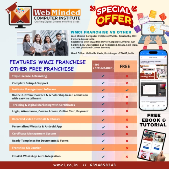 "Webminded Computer Institute Franchise: भारत का बेस्ट कंप्यूटर इंस्टीट्यूट बिज़नेस अवसर 2025"